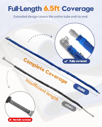 Image of 6.5 Ft CPAP Hose Cover for ResMed AirSense 11 & 10 ClimateLineAir Heated Tubing, Reduces Condensation & Noise CPAP Tube Cover, Insulated CPAP Hose Sleeve, Cat Proof CPAP Hose Protector