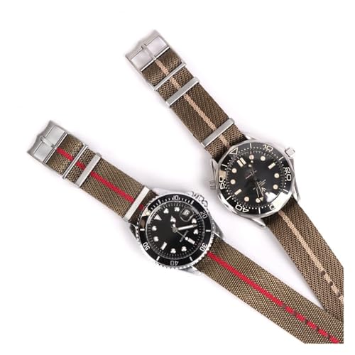 Correa de reloj de nailon rojo de 20mm suave para hombre y mujer 5