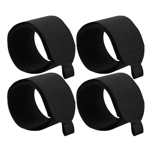 GALPADA Correas de Sujeción para Esquís de Nylon Ajustables Negras, Paquete de 4 Unidades, Cintas Resistentes para Fijación y Transporte en Deportes de Invierno, Accesorio Versátil