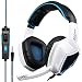 Latest Version Ps4 Headphones,Sades SA920 3.5mm Stereo Bass Gaming Headset with Microphone for New Xbox one PS4 PC Laptop Mac Xbox 360(Black White)