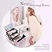 FRENESSA Makeup Train Case - Cosmetic Case Organizer with 2 Trays, Lockable Mirror, Glitter Pink