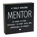 Mentor Gift Wooden Box Sign, Appreciation Gifts for Mentors Teacher Women Men Coach Coworker Boss Leader Teacher School Counselor, Office Decor