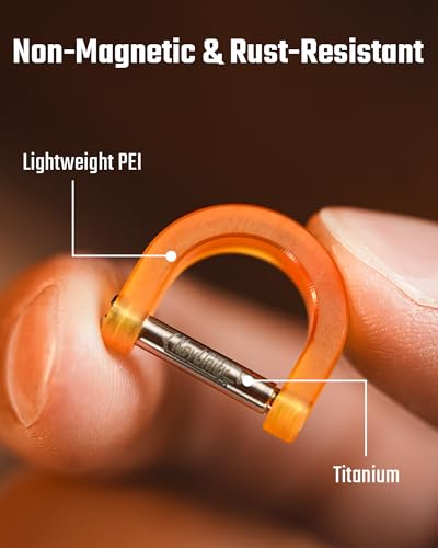 Image of KeyUnity KA17 Titanium D Ring Key Shackle, U Shape Key Ring Horseshoe Clasp for Car Fob, DIY Leather Key Organizer Keychain