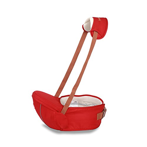 SONARIN Premio Hipseat Baby Carrier, Portantina per bebè, Sicuro e Comodo, Formato Libero, Cintura Anteriore Portaoggetti(Rosso Scuro)