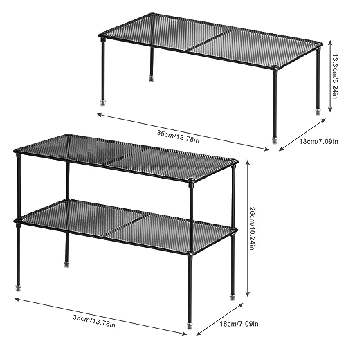 ASTOTSELL 2-Pack Kitchen Cupboard Shelf Organizer for Cabinet, Expandable & Stackable Counter Cupboard Organiser, Storage Rack for Bathroom, Kitchen, Laundry Room by ASTOTSELL - Image 2