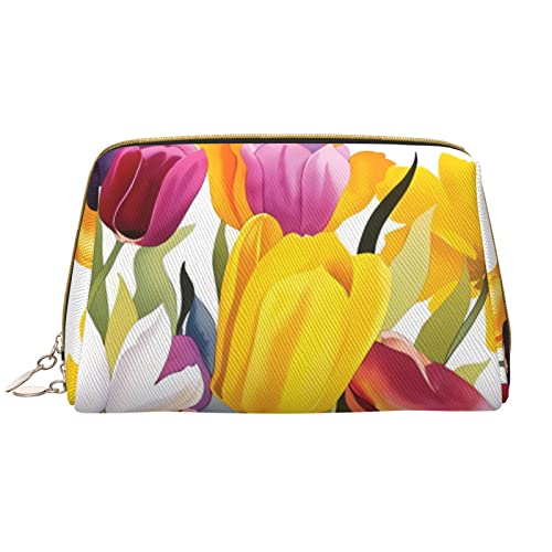 Grande trousse de maquillage en cuir PU imperméable et élégante
