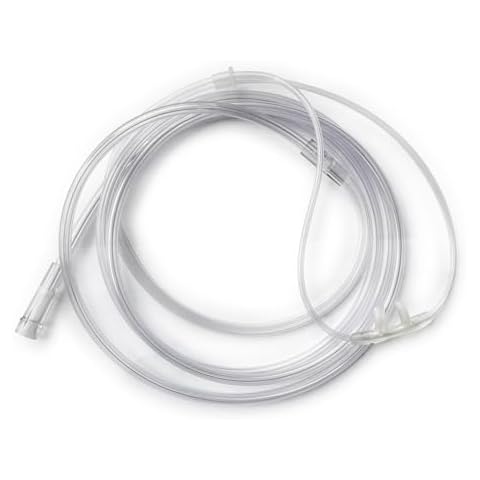 Healva 5 Pack Nasal Oxygen Cannula, Transparent, Each 6.5 Feet with Individual Packing Cover