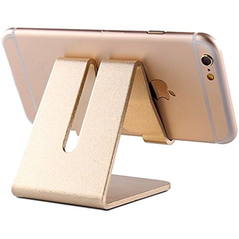 iBarbe Tablet Stand Desktop Holder Dock for iPad Mini Air 2 3 4 Pro, iPhone 6 7 8 X Plus, Samsung, Other Tablet (4-12 inch),e-Readers More- Gold Cover