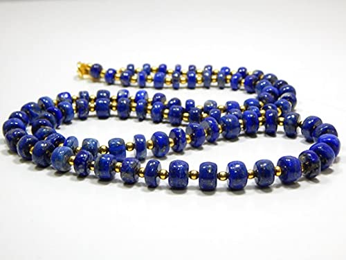 Perles lapis lazuli rondelle naturelle pour réparer et enfiler un collier
