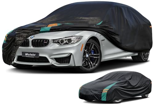 Image of Coupe Car Cover Custom Fit for BMW 3 Series 4 Series M3 320i 325i 328i 330i 335i 340i 430i 440i M4(2005-2025), Waterproof All Weather for Automobiles, Outdoor Full Cover with Windproof Clip Straps.