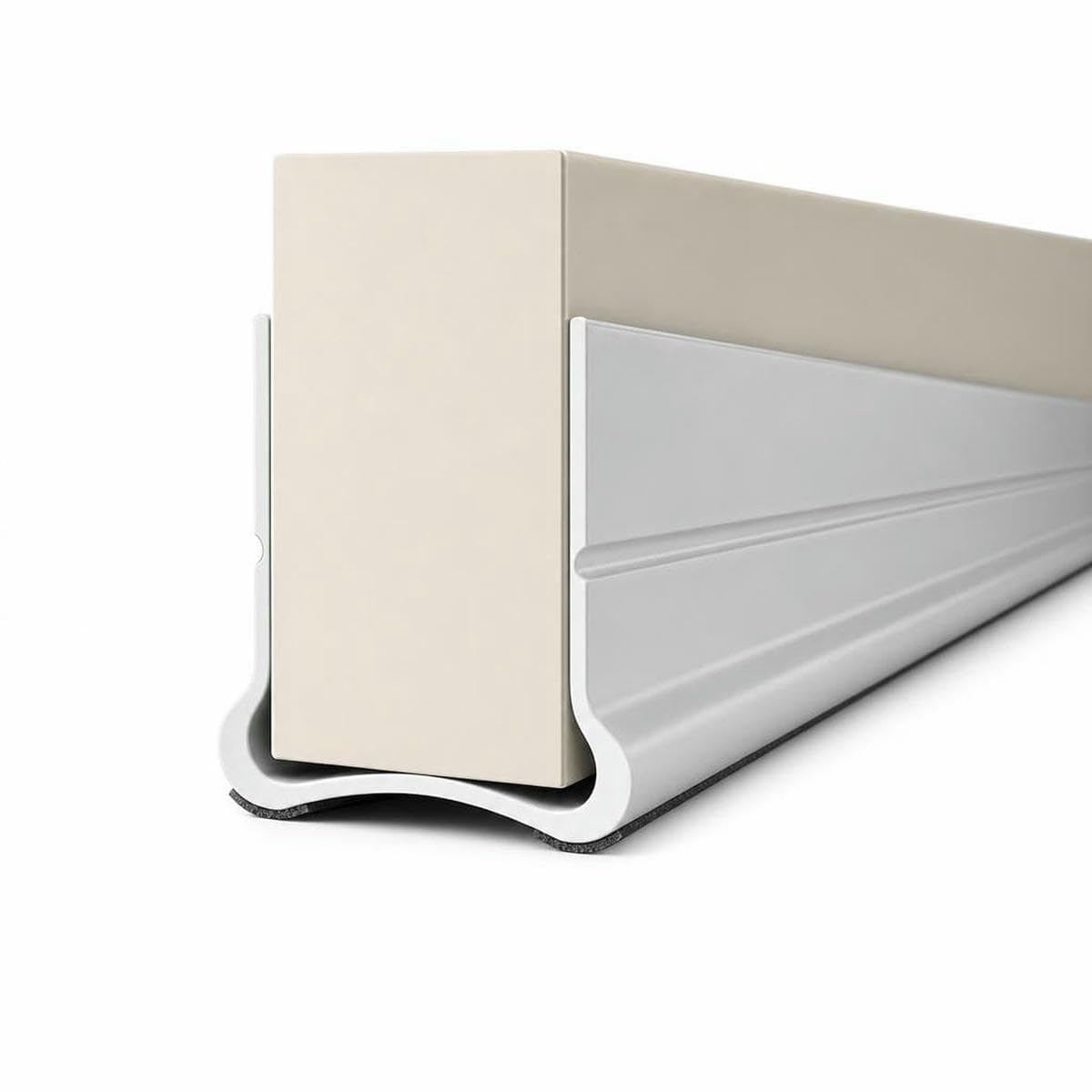 Flexible Door Bottom Sealing Strip Door Gap Soundproofing Wind and Dust Proof Weather Strip Under Door Draft Stopper Tape-Upgraded White