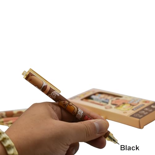 Maydahui 24 piezas bolígrafos gel Capybara negro miniatura 5