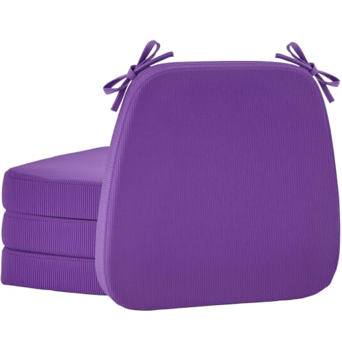 Nobildonna Dining Chair Cushions, Purple, 17"x16", Set of 4