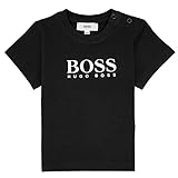  BOSS - Camiseta negra para recién nacidos con logotipo blanco – 9 M, color negro