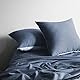 SOULFUL Kissenbezug 40x80 Baumwolle Denim Blue, Kissenbezüge 2 Teilig mit Reißverschluss, Ähnliche Textur wie Stone Washed Leinen, ÖkoTex Zertifiziert, Weich und Bequem