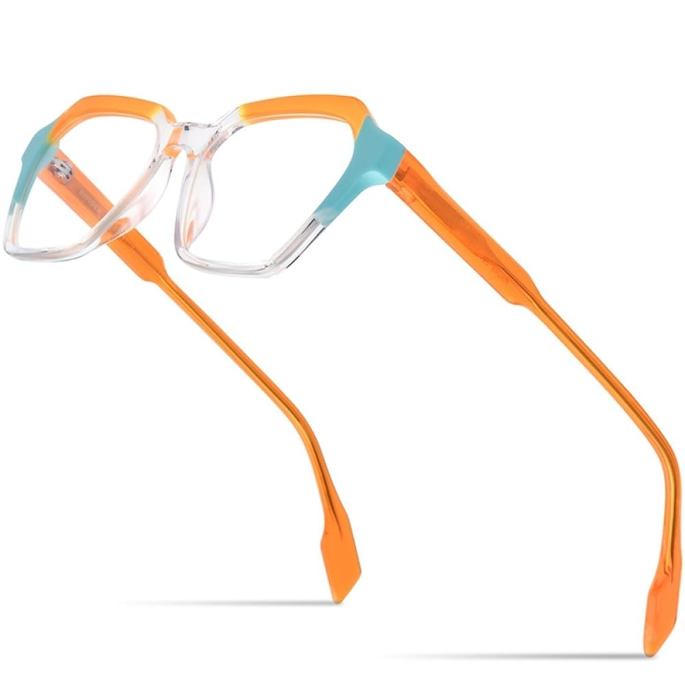 MUTYNE Mehrfarbige Acetat-Brillengestelle für Herren, Retro, quadratisch, für Damen und Herren