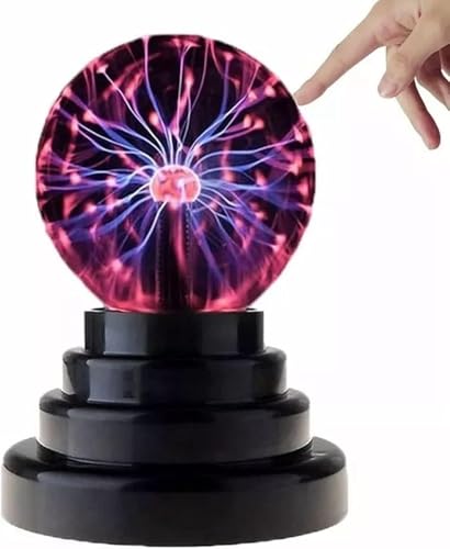 Plasma Ball Lamp - Touch and Sound Sensitive Electric Globe with Lightning Effects - Plug-in Energy Ball for Parties, Room Decor, and STEM Learning - Static Electricity Sphere for Kids