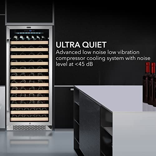 Whynter BWR-1002SD 100 Built-in or Freestanding Stainless Steel Compressor Large Capacity Wine Refrigerator Rack for Open LED Display, Black-100 Bottle, Black - Thumbnail 6