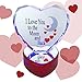 BANBERRY DESIGNS I Love You to The Moon and Back - LED Crystal Heart - Lighted Light Up Heart on a Red Heart Base - Color Changing - Measures 5