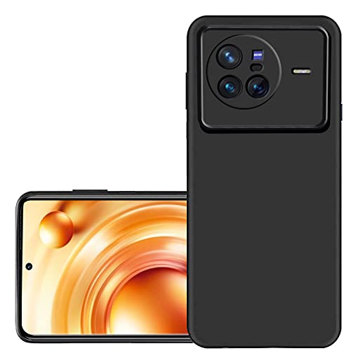 Image of TheGiftKart Back Cover Case for Vivo X80 | Soft Silicon Rubberised Matte Cover | Protective Sleek Profile | Camera Protection Bump (Black)