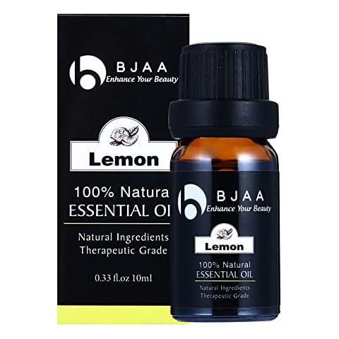 BJAA Lemon Essential Oil - 100% Pure Natural, Undiluted, Therapeutic Grade for Aromatherapy Diffuser and Body Care Use - Vegan, Steam Distilled - Lemon Essential Oil Gift (10ml) Cover