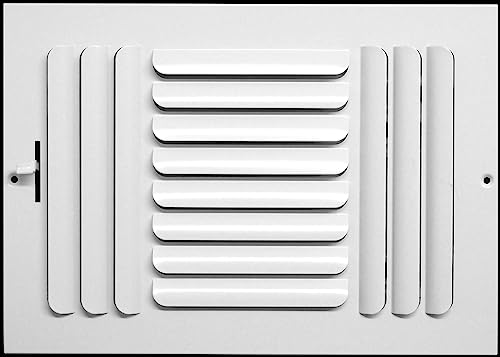 14" X 14" 3-Way Fixed Curved Blade AIR Supply Diffuser - Vent Duct Cover - Grille Register - Sidewall or Ceiling - High Airflow - White…