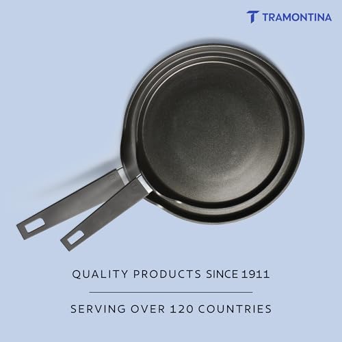 Image of TRAMONTINA Aura Dosa Tawa 28cm | Reinforced Ceramic Non-Stick Cookware | Quick & Even Heating | Low-Oil Cooking | Bakelite Handle | Induction & Gas Compatible | Blueberry