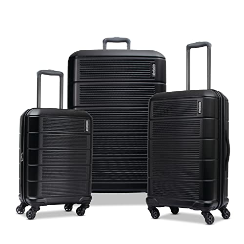 American Tourister Stratum 2.0 Hardside Expandable Luggage with Spinners Jet Black 3PC (CO