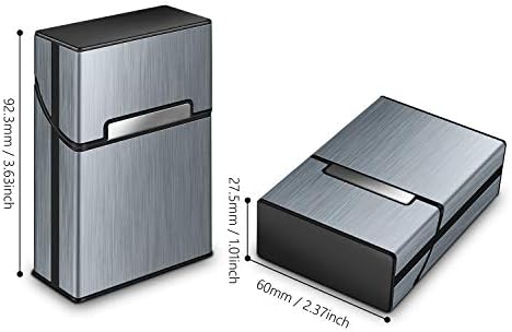 3 Packs Cigarette Case,Aluminum Cigarette Holder Cigarette Tin Metal Aluminum Pocket Cigarette Cigar,Tobacco Box Case Holder,Cigar Box,Cigarettes Box for Men and Women,Gray, (Grey)