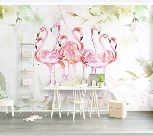 Murales 3D Para La Sala De Estar Papel Pintado Con Foto Personalizada Flamingo Dibujos Animados Rosa Animal Papel De Pared Papel Tapiz 3D Pegar Sala De Estar La Pared Para Bor 140(ancho) x70(alto) cm