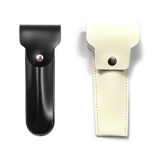 TorSor 2 Pack Safety Razor Case PU Leather Travel Shave Set Protecting Cover Carrying Holder Protective Sheath for Double Edge Safety Razor Handle Shaving Kit Single Blade Razors Disposable Razor