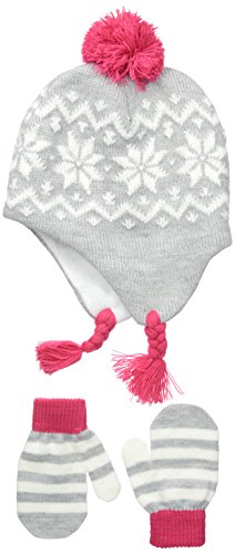 Nolan Gloves Big Girls' Dahlia Geometric Snowflake Hat and Gloves Set