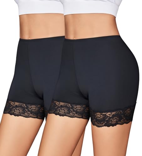 Image of Avidlove Women's Under Shorts for Dresses Seamless Anti Chafe Underwear Smooth Boyshorts Lace Slip Shorts for Women