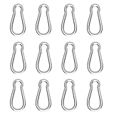 High-PQ Karabinerhaken, Schwerlast-Verzinkter Schnapphaken mit 100 kg Tragkraft, Ideal für Outdoor, Schaukel und Reisezubehör (Silber M5, 5 cm, 12 Stück)