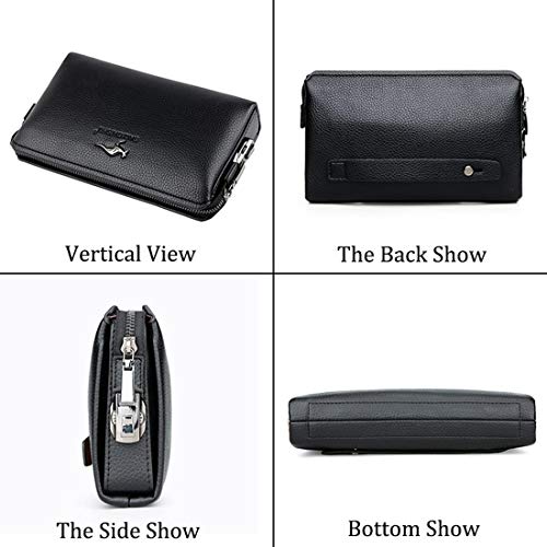 Password Lock Men's Clutch Wallet PU Leather Zipper Long Wallet Business Leisure Large Capacity Wallet3