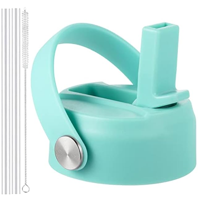 Straw Lid for Hydro Flask Wide Mouth 32 40 oz, Lids with Flexible Handle compatible with HydroFlask, Replacement Sports Flex Cap Wide Mouth Top
