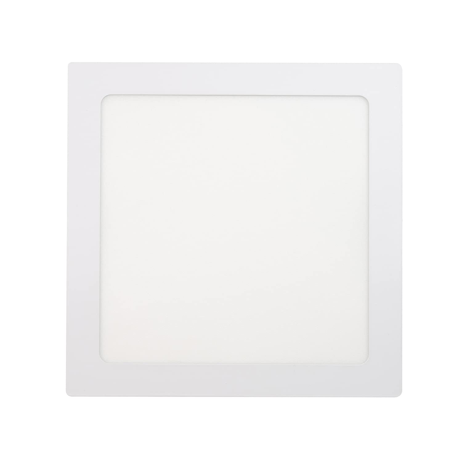 Popp® Pack x1 Placa Downlight LED Empotrable Cuadrado 20W corte de Techo 205x205mm 1800Lm Luz neutra 4000K chip No flicker LUMILEDs, para oficina,pasillos,domitorio,salón(20W 4000K)