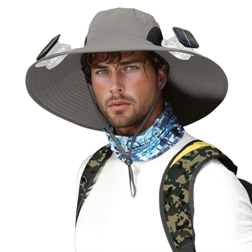 Chapeau de soleil avec ventilateur solaire contre les fortes chaleurs et les UV