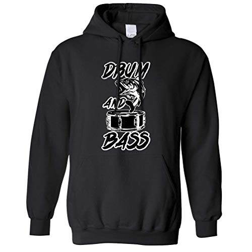 Musique nouveauté Sweat à Capuche Poisson Drum and Bass Slogan Black Medium Cover