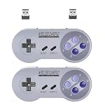 ZAMPAM 2 Pack 2.4GHz Wireless USB Controller Compatible with SNES Games & Nintendo Switch, Retro USB Gamepad for Windows PC, Mac, Linux, Raspberry Pi, RetroPie – Classic Design, Plug & Play