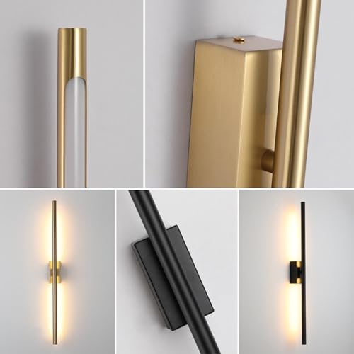 Lámpara de pared moderno lineal para dormitorio con luz cálida de 60cm 2
