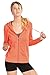 Lightweight Cotton Full Zip Up Pullover Sweatshirt Hoodies w EttelLut Hair Band Coral L