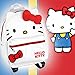 AI ACCESSORY INNOVATIONS Hello Kitty Signature Bow Face and 3D Ear Design Faux Leather Mini Backpack