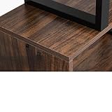 YITAHOME 5 Tiers Bookshelf, Modern S-Shaped Z-Shelf Style Bookshelves, Multifunctional Geometric Bookcase Storage Display Shelf for Living Room Bedroom Home Office, Retro Brown