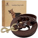 FAIRWIN Cuir véritable large en laisse de chien 3/4" x6 Main Grand grand tressé épais entraînement solide k9 avec boucle en laiton Laisse Cuir Chien lourdes laisses