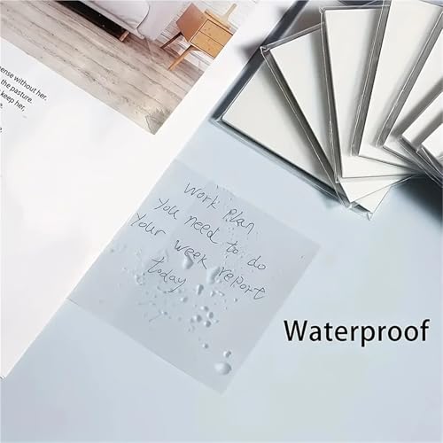 Feuilles de notes adhésives transparentes imperméables réutilisables pour livre et agenda