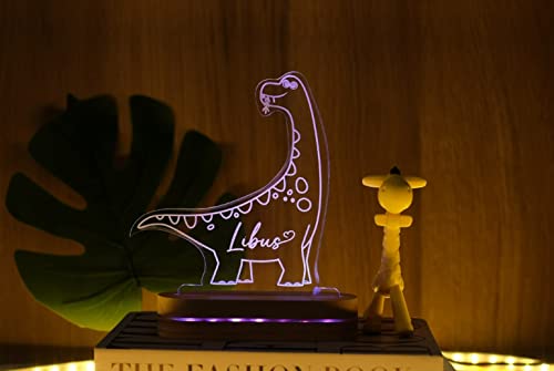 Vinadecor Customized Name Night Light, Personalized Dinosaur Night Light For Kids, Toddlers, Baby Shower Bedroom Light Table Lamp Boy Girl Birthday Gift Room Decor Home Decor Nursery Decor #TOP3