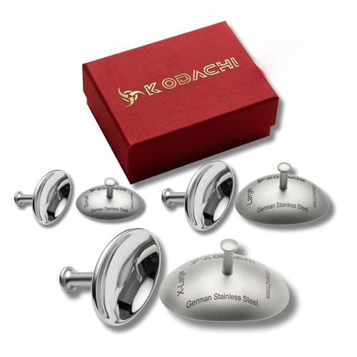 Kodachi Corneal Eye Shield Protector – Stainless Steel Laser Eye Shields Protection Red Light Therapy & Surgery Mirror & Satin Finish Pack of 6