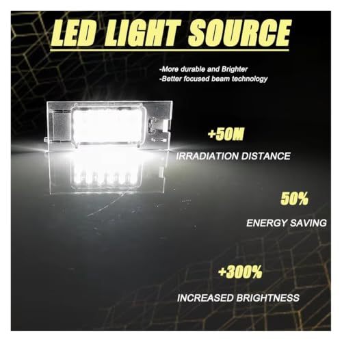 Luz LED de matrícula para Clio Megane Laguna 2 uds 4
