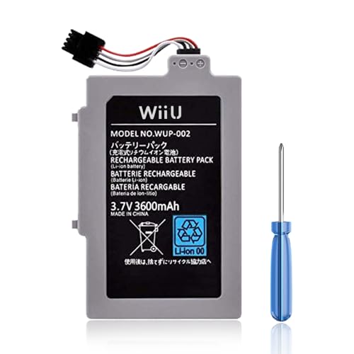 Wii U Battery, 3600mAh New Upgrade High Capacity Battery Replacement for Nintendo Wii U Gamepad, Wup-012, Wup-010, AC1748, AC1612 with Repair Tool Kit